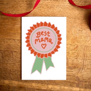 Muttertagskarte / Best Mama Karte / No 1 Mother / hochwertige Kunstkarte