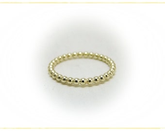 2mm wide Stacking bead ring 585 yellow gold