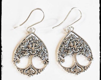 Tree of life earrings in 925 silver