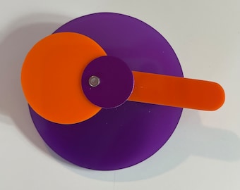 Purple Orange Geometric Statement Brooch