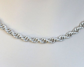 Handcrafted Solid Sterling Silver 925 Chain Necklace Twisted Spiral Rope Chainmaille SK1 necklace chain mail jewelry