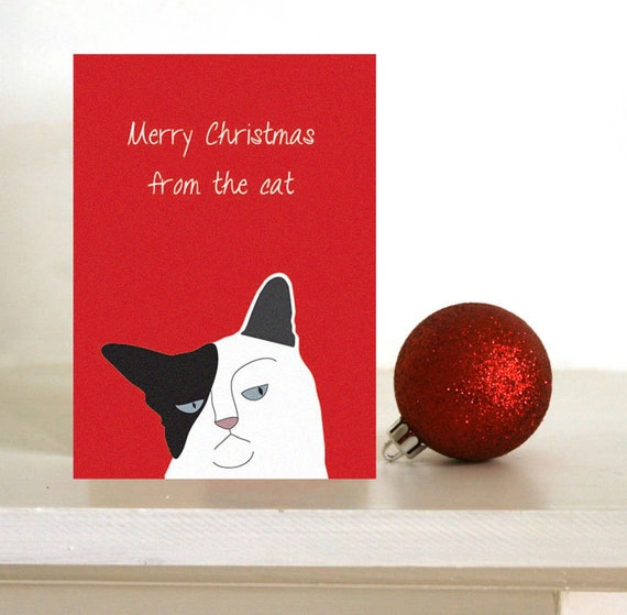 funny christmas card grumpy cat merry christmas from the etsy grumpy cat merry christmas