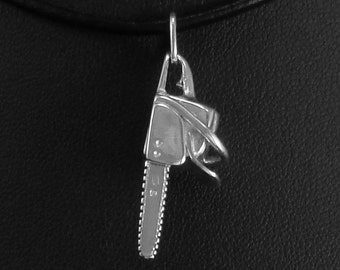 Motorsågshänge i sterlingsilver