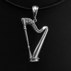 Sterling silver Harp Pendant