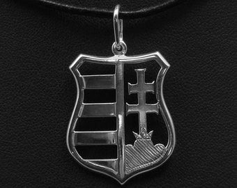 Ungerns vapensköld i sterlingsilver (stor)