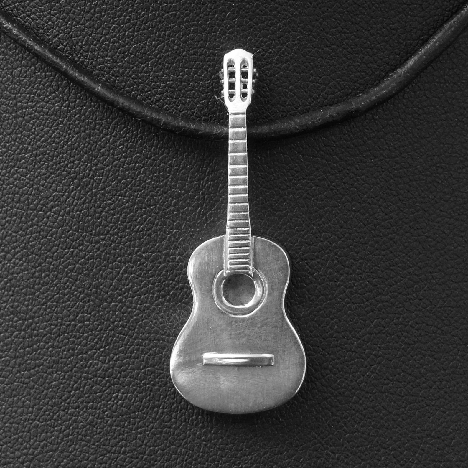 Sterling Silver Classical Guitar Pendant Etsy
