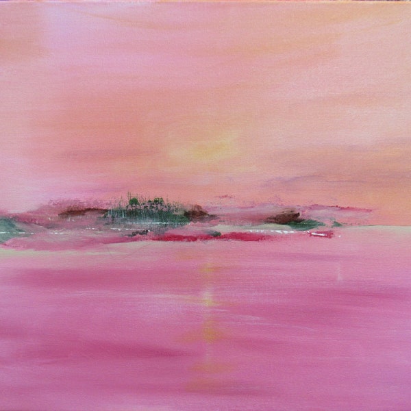 Abstract Landscape/Digital File of the Modern Acrylic Landscape/Pink Landscape/Wall Art/