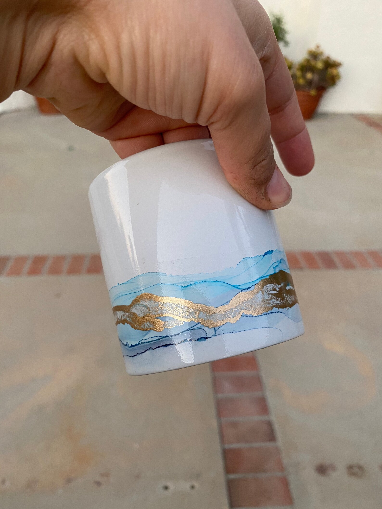 Innen und Außen Keramik Pflanzgefäße Alkohol Tinte | Etsy