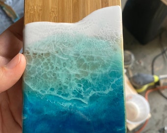 iPhone Cases Ocean Resin Cases Made to Order Beach Clear Water Blue Waves Art Holographic Glitter Gifts