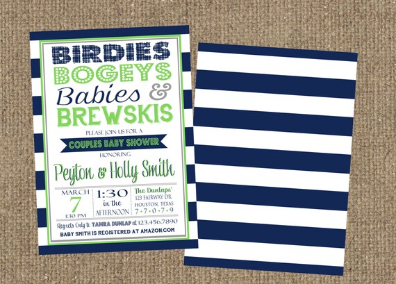 golf themed baby shower invitations