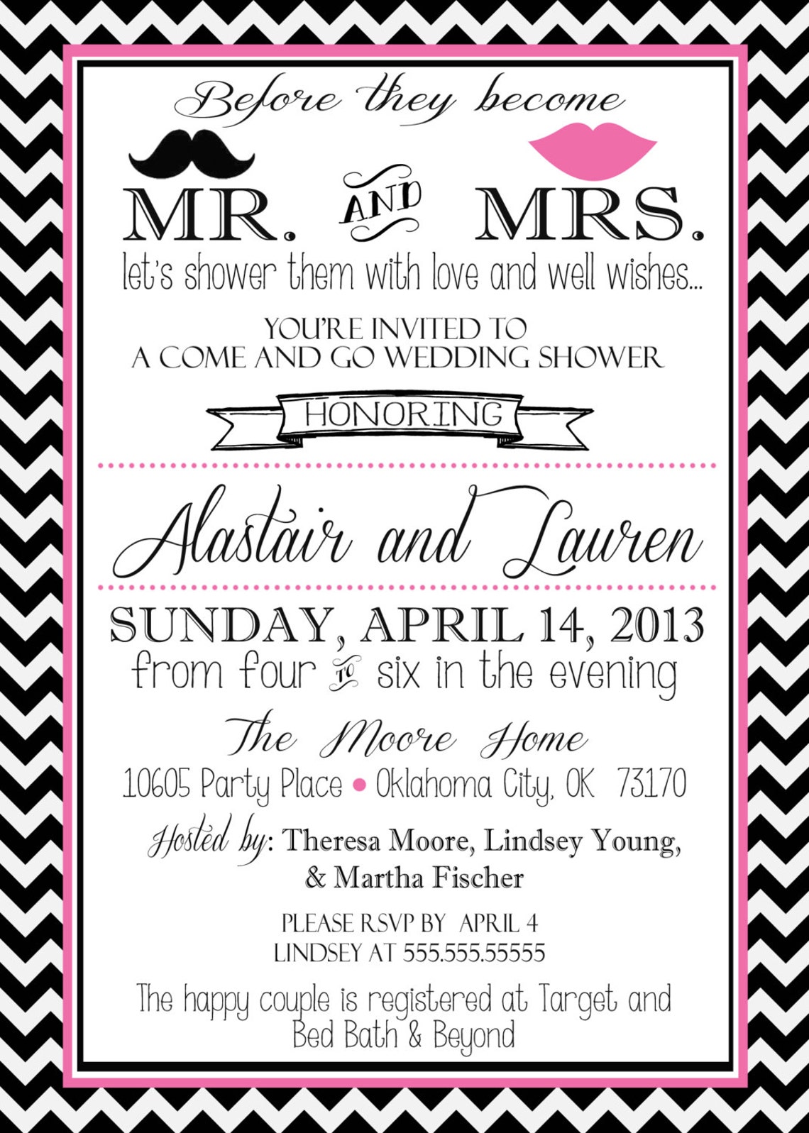 5x7 Couples Wedding Shower Invitation Front Only Etsy