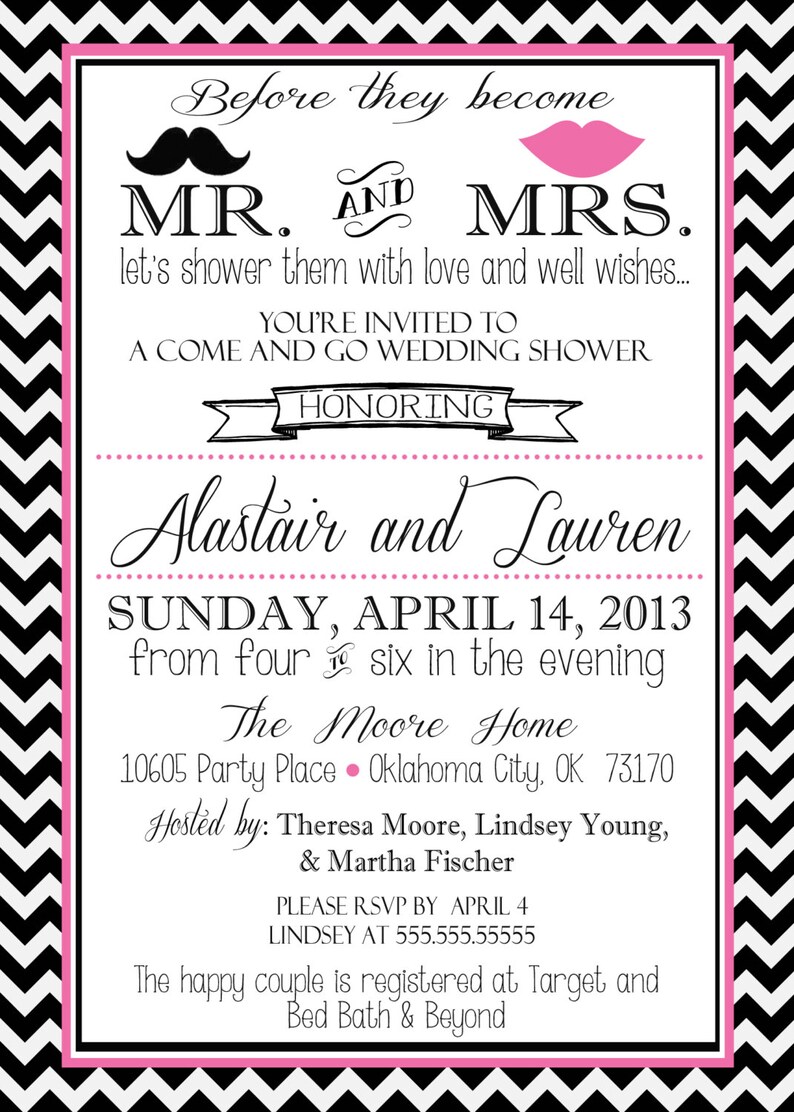 5x7 Couples Wedding Shower Invitation Front Only Etsy