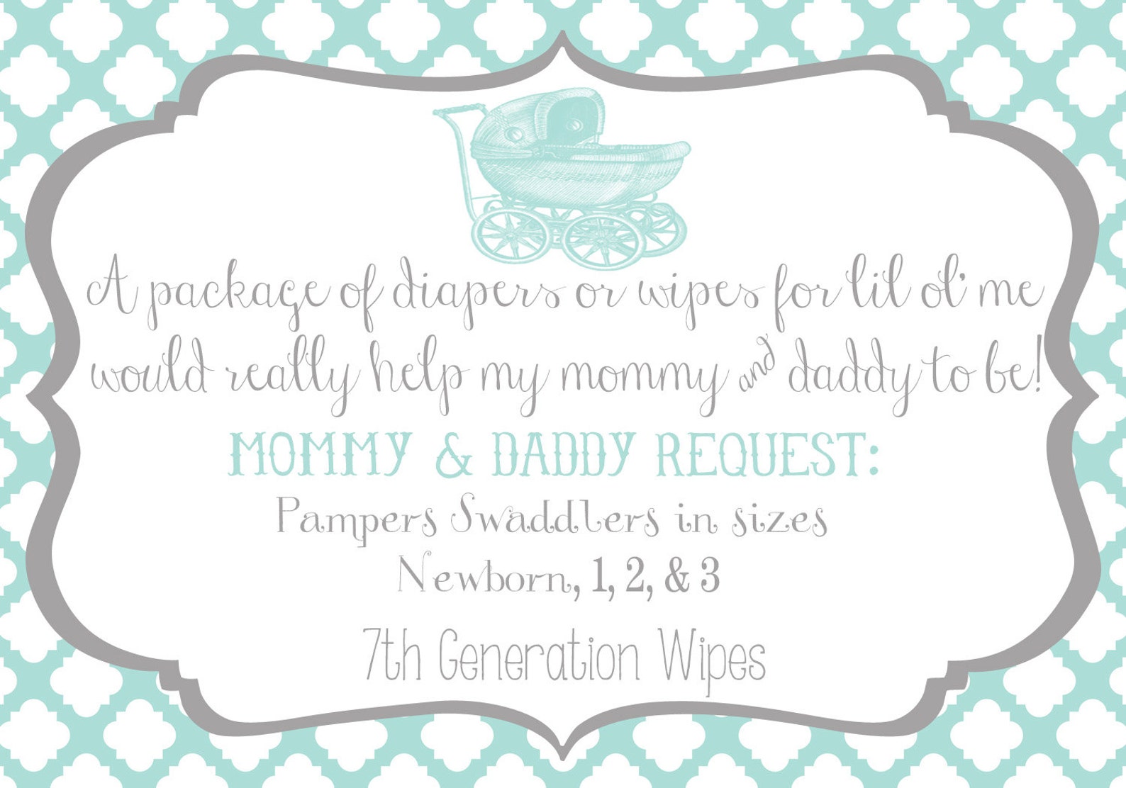 5x7 Diapers and Wipes Baby Shower Invitation with Insert Etsy