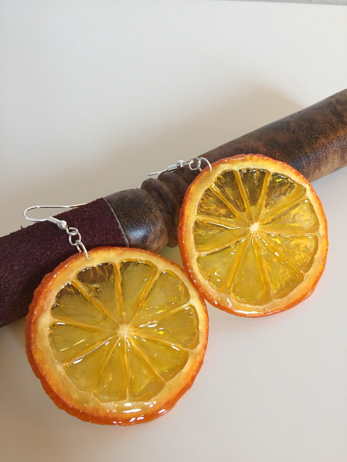 Real Orange Earrings Earrings quirky Earrings Birthday Etsy