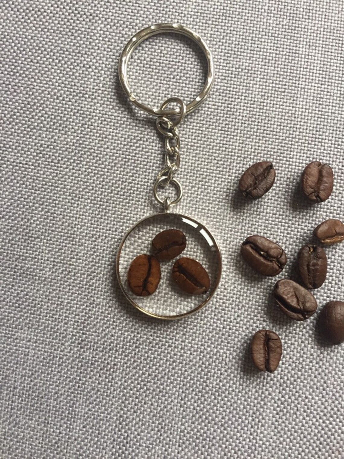 Coffee beans keychain/keyring unique keychainunisex keyring Etsy