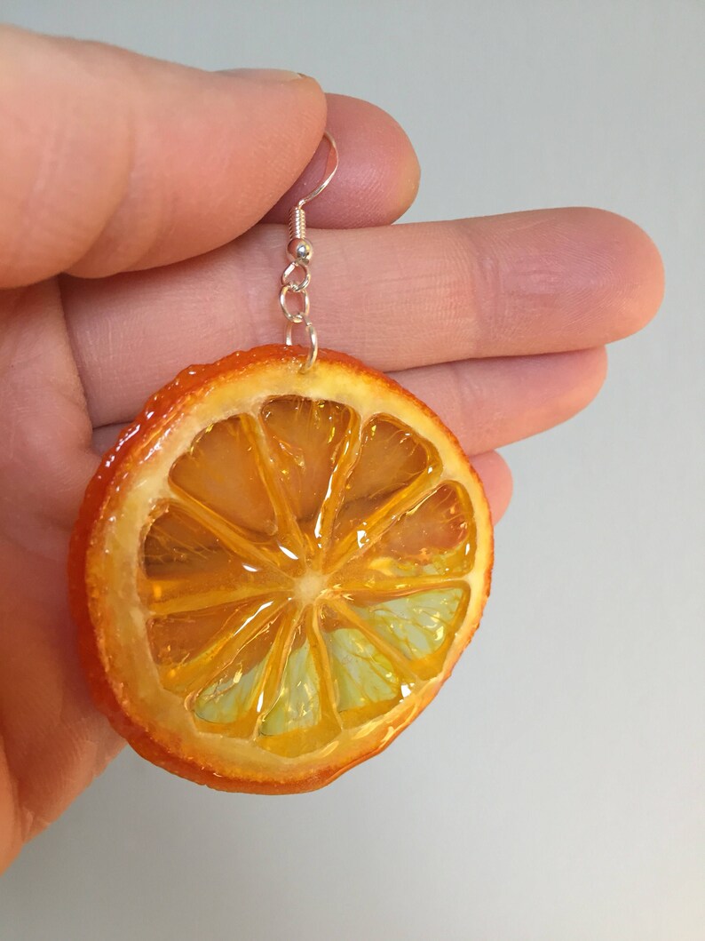 Real Orange Earrings Earrings quirky Earrings Birthday Etsy