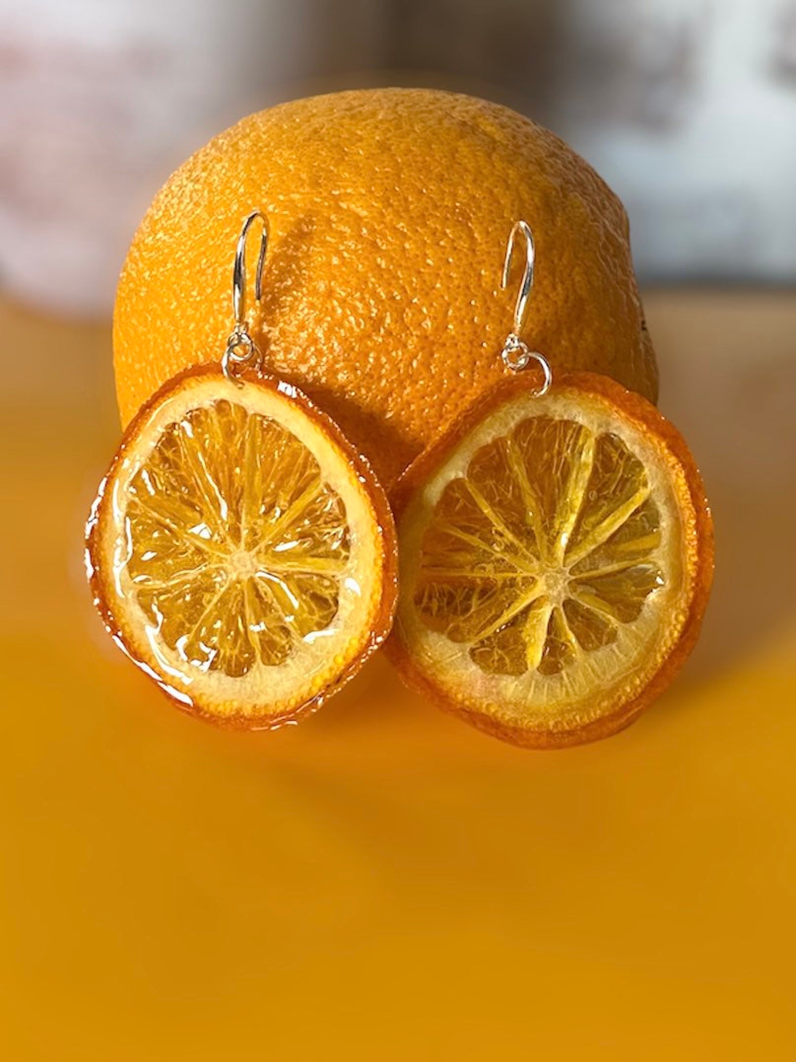 Real Orange Earrings Earrings quirky Earrings Birthday Etsy