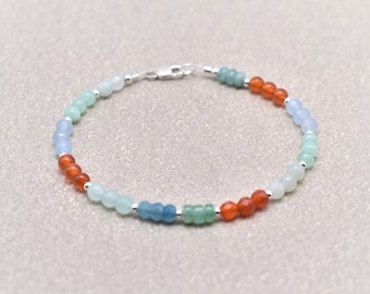Colorful Gemstone Bracelet - Beautiful mix of colorful gemstones on a petite bracelet - Available in 7 and 8 inches
