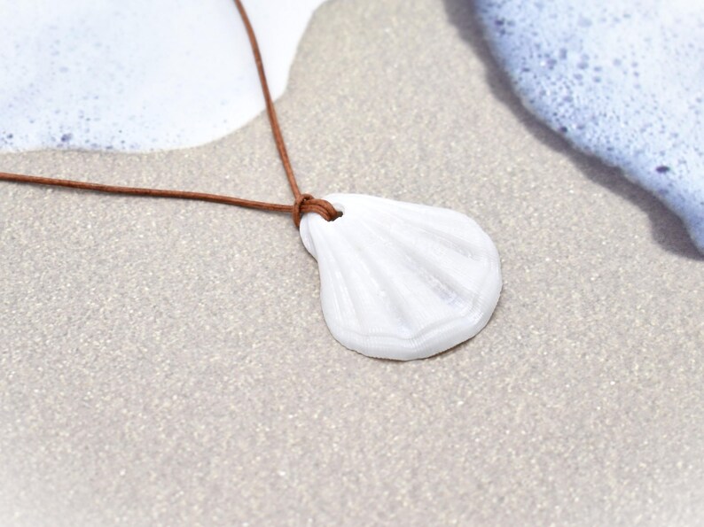 Natural Scallop Shell Necklace: 18 Inch Leather Cord, Beach Jewelry - Etsy