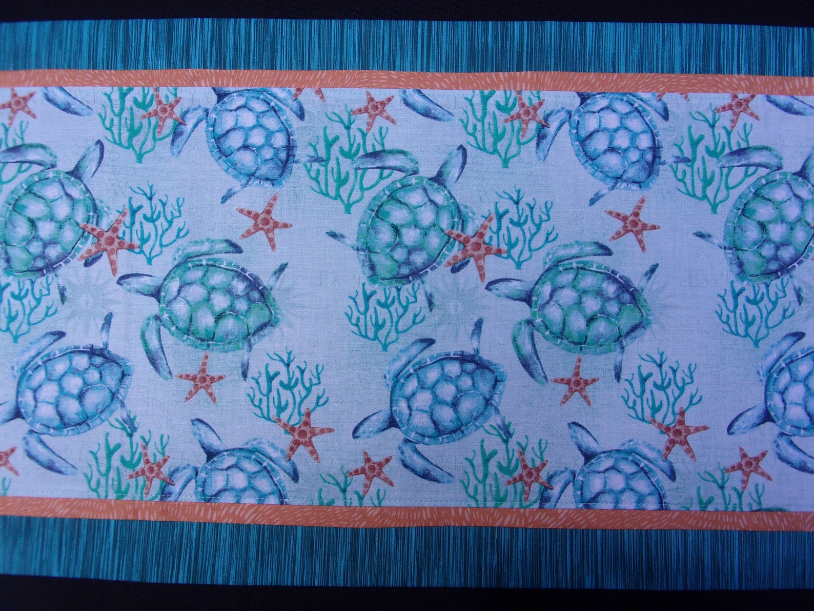 Turtle Table Runner Dining Table Runner Sea Turtle Summer Etsy
