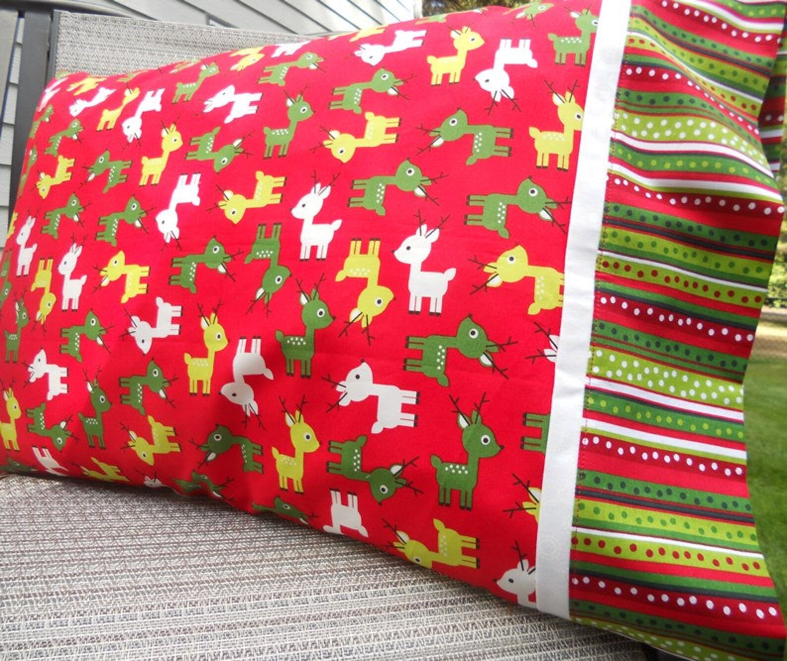 Christmas Pillowcase Reindeer Pillowcase Kids Pillowcase Etsy