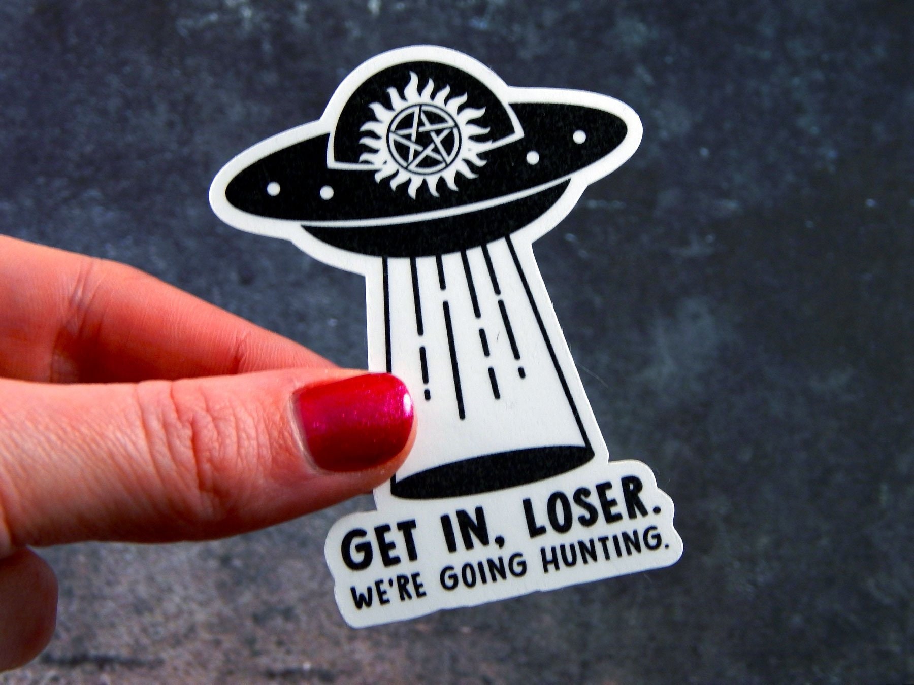 supernatural sticker funny laptop sticker funny decal ufo etsy