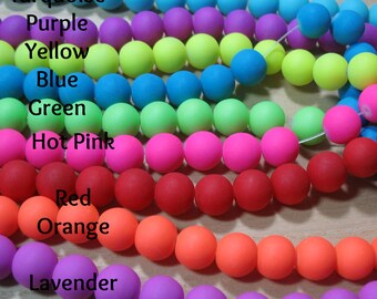 10mm bright colorful beads for jewelry making Neon matte round beads Kid bead for bracelet making Jewelry supplies Jewelry findings