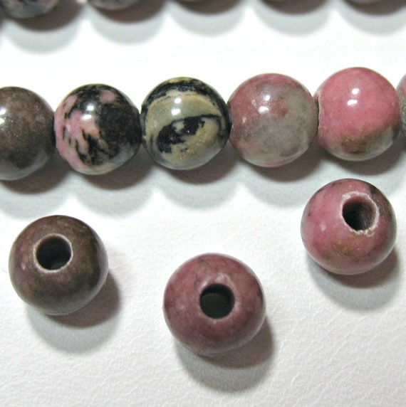 Natural Rhodonite Column Beads Strand of 95 Gemstone Beads