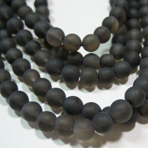 Matte Smoky Quartz 6mm Round Beads 15.5&quot; Strand, Round Quartz Beads