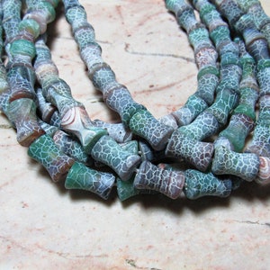 Green Blue Crackled Agate 8x12mm Dogbone Beads 8&quot;-16&quot;