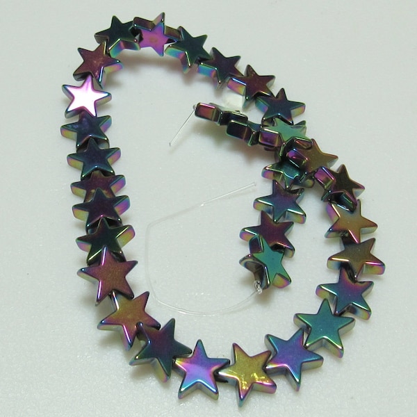 EP Rainbow Hematite 8mm Star 8" Strand