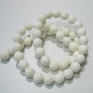 White Coral 16mm Round Beads 8&quot; Strand Sponge Coral, Large Round Beads