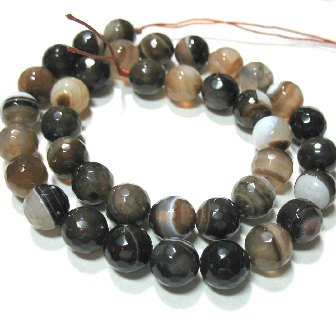 Natural Black Tibet Sardonyx Agate Round Beads 10mm - Jewelry Making Gemstone Beads