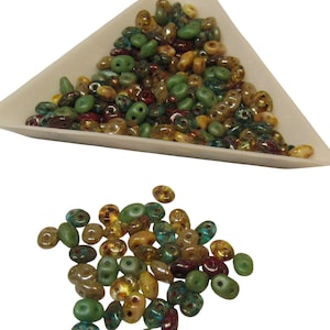SuperDuo Bead Mix, 2-Hole Superduo Streamy Mix 10 grams