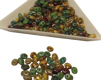 Matubo SuperDuo Beads Streamy Earth Tone Mix 10 grams