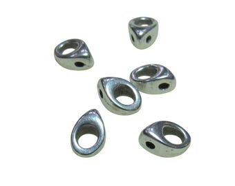 Cymbal 4x6mm Kolympos Superduo Bead Ending 4 pcs Antiqued Silver