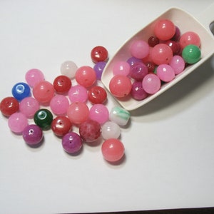 Large Jade Beads 12mm-20mm, 3 oz 15-20 Beads, Makers Mix, Crafters Mix, Bead Soup