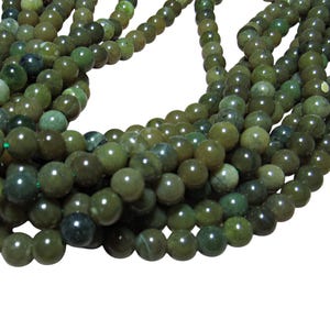 Natural Green Jade 6mm Round Beads 16&quot; or 8&quot; Strand, BC Canadian Jade