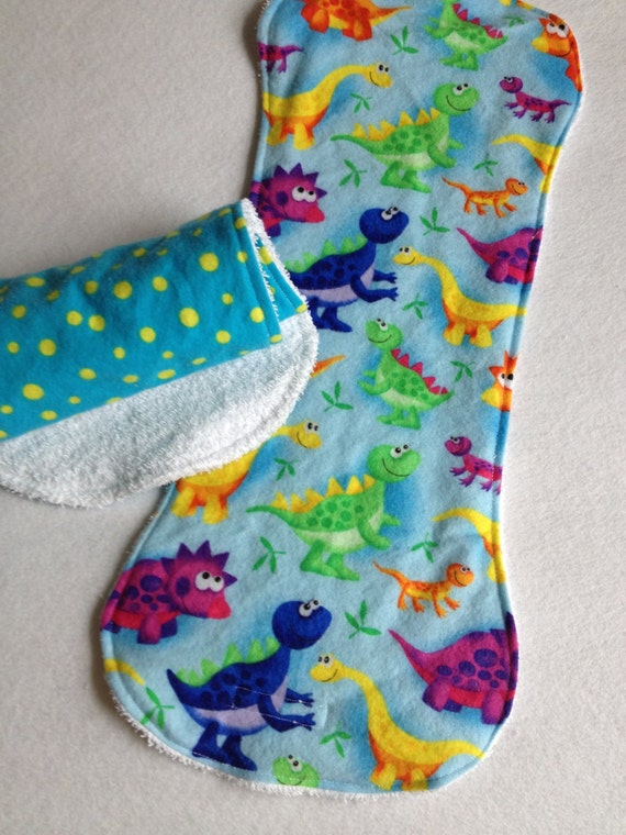 Burp Cloths for baby Set of 2 dinosaurs and dots cotton Etsy