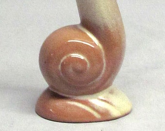 Vintage Small Frankoma Snail Bud Vase #31 in Brown Satin Glaze