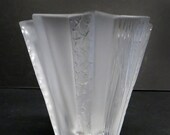 Rare Vintage Lalique Stella Star Frosted Crystal Vase Exc