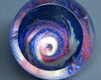 Rare Glass Eye Studios GES 2002 Milky Way Celestial Paperweight EXC!