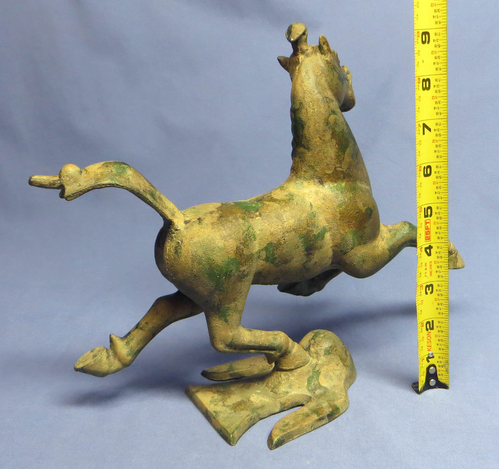 Vintage Cast Iron Tang Horse Sculpture Verdigris Statue OMC Etsy