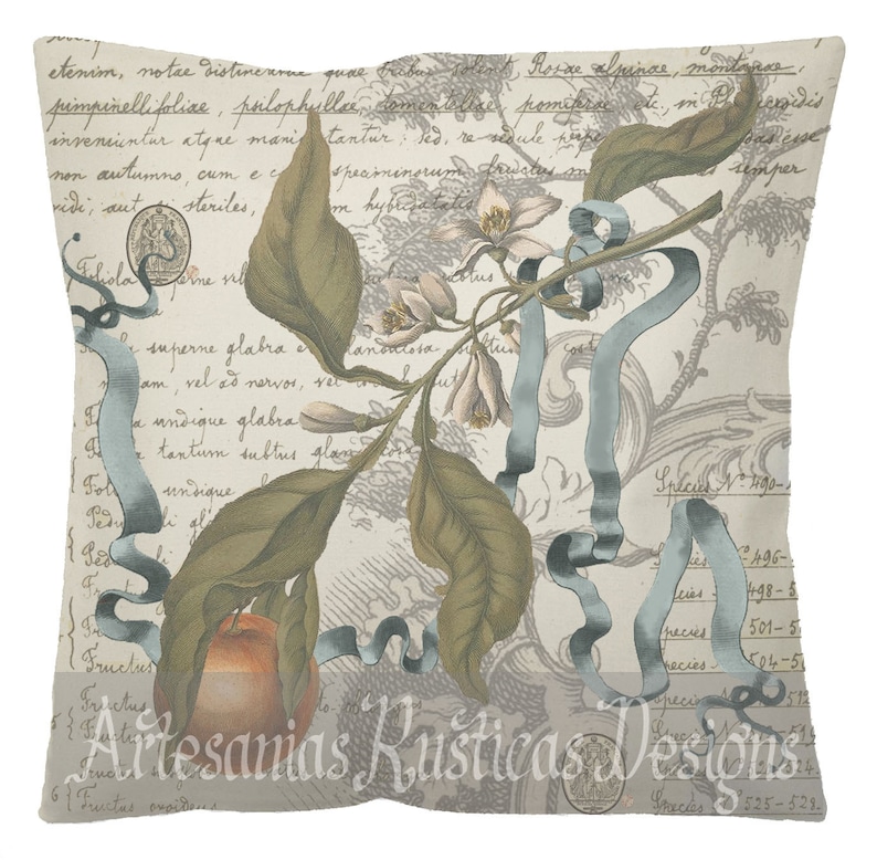 French Botanical Pillow 100% Cotton French Seam Envelope Pillow Covers