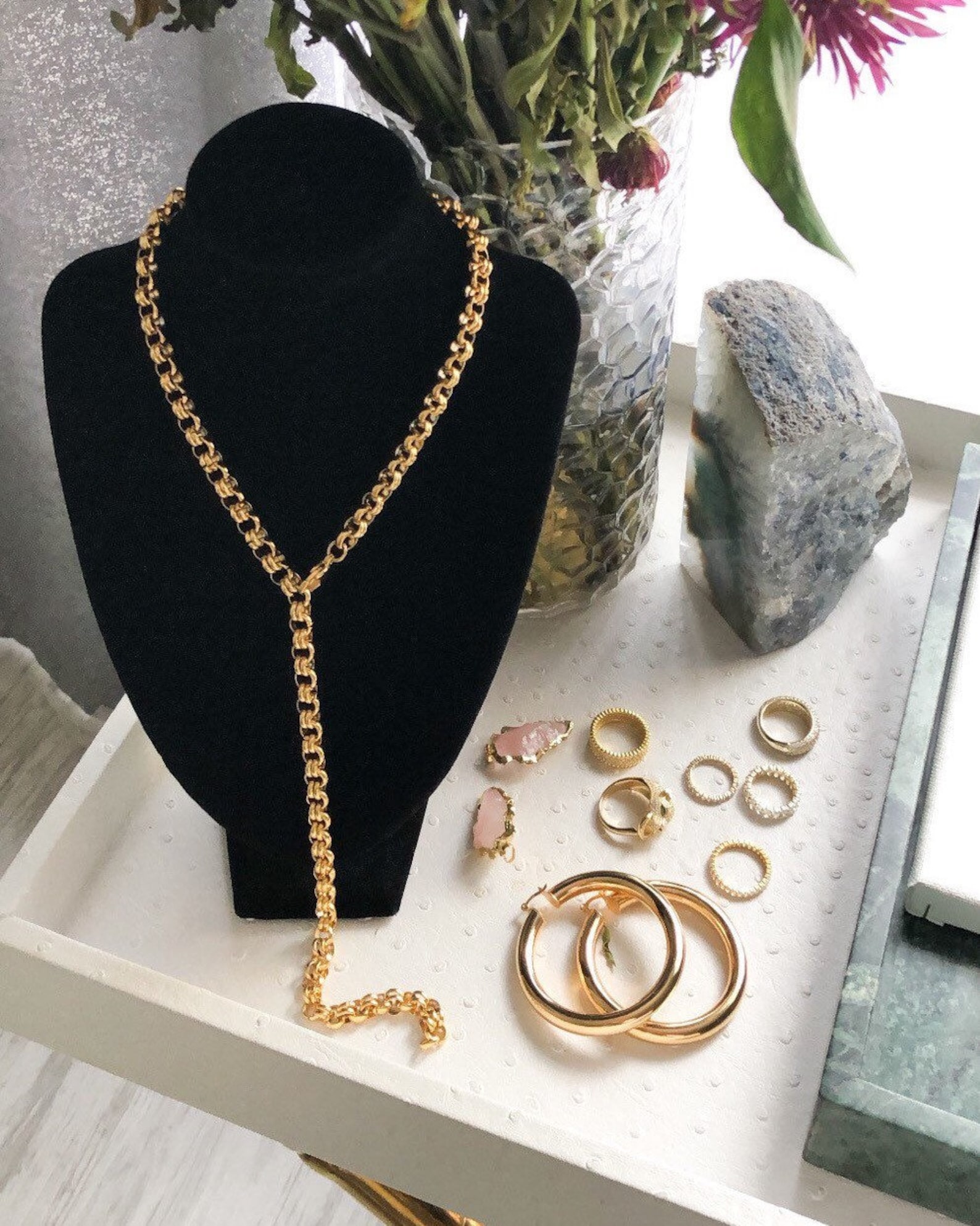 Chunky Gold Necklace/Everyday Jewelry/Bold Y Necklace/Gold Etsy