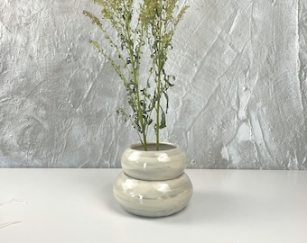 Hakeme Collection - White Stacking Mochi Ikebana Vase