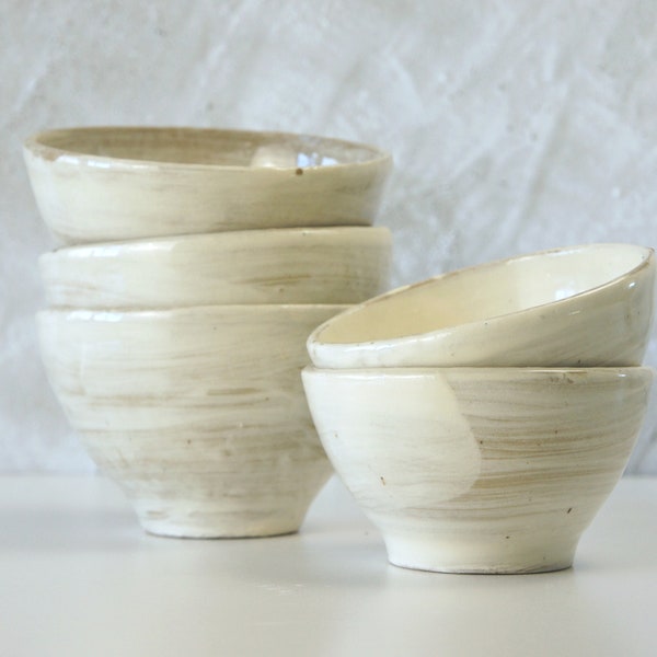 White Cereal Bowl - White Bowl Set- Studio Pottery Bowl - Pottery Dinnerware - Japanese Dinnerware