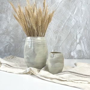 White Japandi Vase - Wabi Sabi Vase - White Bouquet Vase - Japanese Ceramics