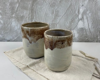 Hakeme Collection - White & Dark Brown Speckled Utensil Holder