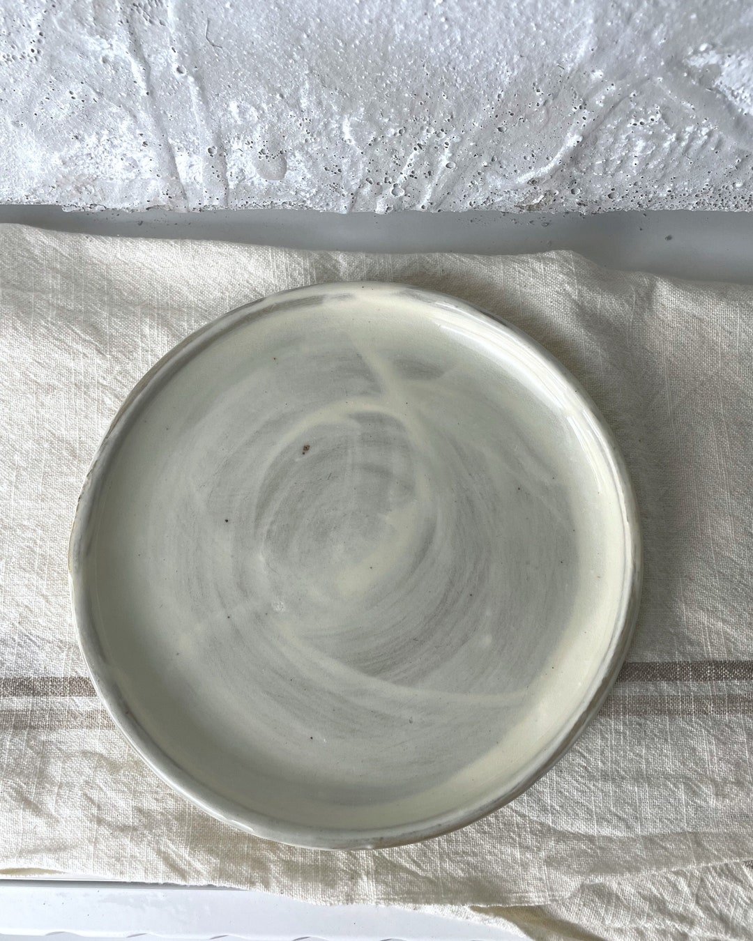 White Japandi Dinnerware Ceramic Plate Pottery Dinnerware Set